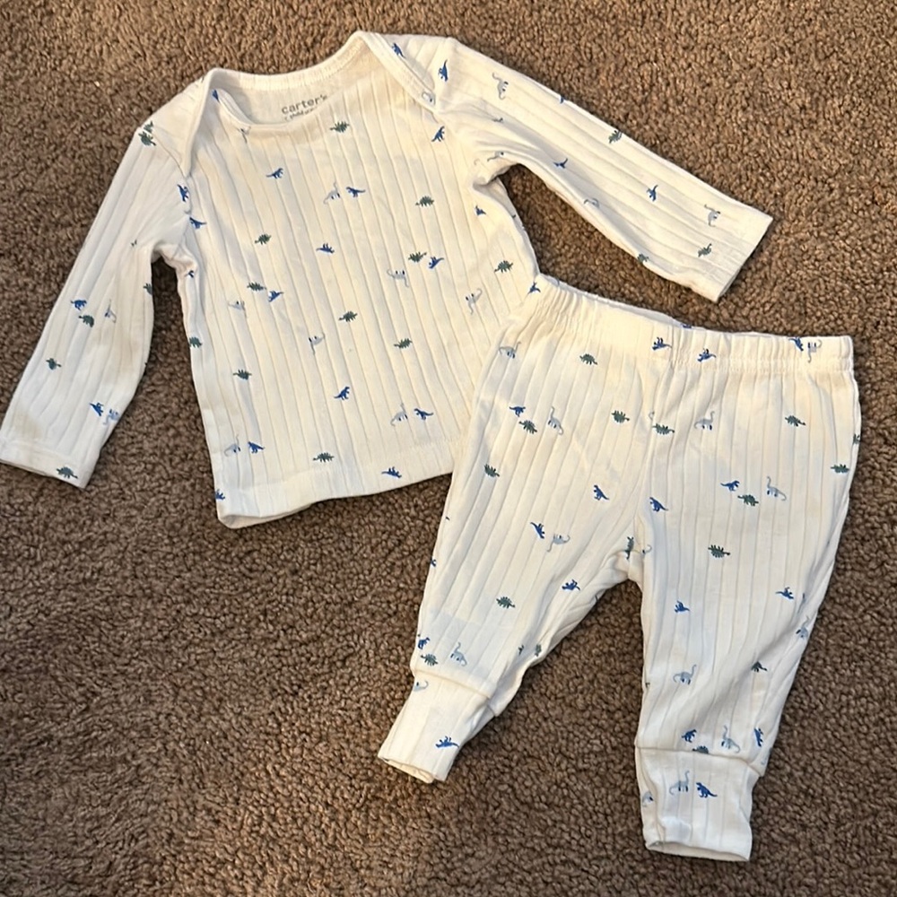 Carter's White and Blue Pajama Set with Star Print